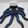 Fleksibel Blæksprutte med Kasket – 3D-printet figur med bevægelige arme | TM3DPRINT I/S