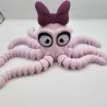 Fleksibel Blæksprutte med Sløjfe – 3D-printet figur i rosa design | TM3DPRINT I/S