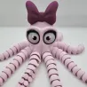 Fleksibel Blæksprutte med Sløjfe – 3D-printet figur i rosa design | TM3DPRINT I/S