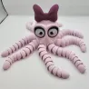 Fleksibel Blæksprutte med Sløjfe – 3D-printet figur i rosa design | TM3DPRINT I/S
