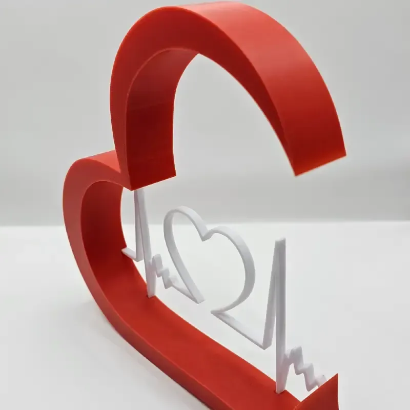 Kærlighedsdekoration – Hjerte med puls i PLA | TM3DPRINT I/S