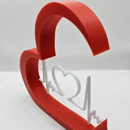 Kærlighedsdekoration – Hjerte med puls i PLA | TM3DPRINT I/S