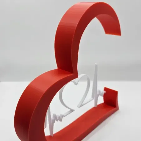 Kærlighedsdekoration – Hjerte med puls i PLA | TM3DPRINT I/S