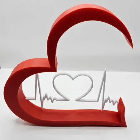 Kærlighedsdekoration – Hjerte med puls i PLA | TM3DPRINT I/S